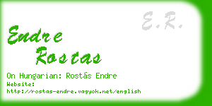 endre rostas business card